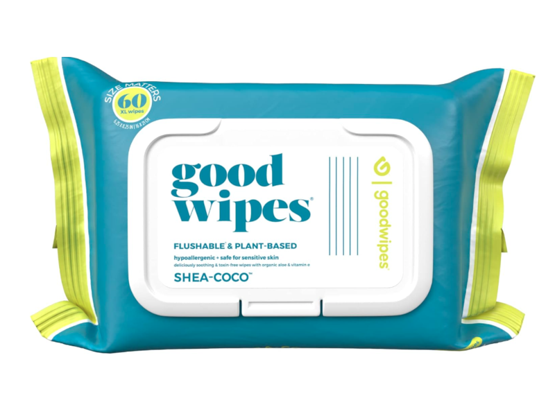 Goodwipes Flushable Wipes, Shea Coco, 60 Count, Pack Of 3