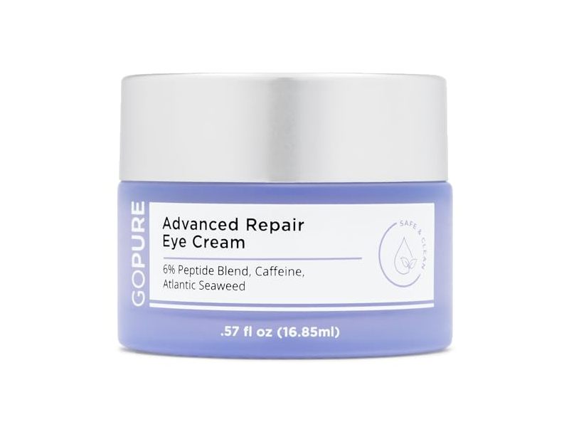 GoPure Advanced Repair Eye Cream, Peptide Blend + Caffeine & Atlantic Seaweed, 0.57 fl oz/16.85 mL