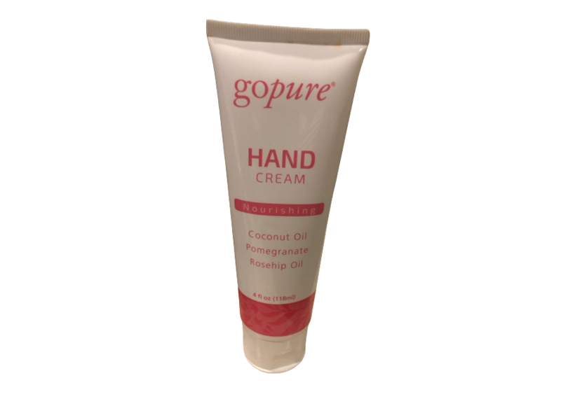 Gopure Nourishing Hand Cream, Coconut Oil + Pomegranate + Rosehip Oil, 4 fl oz/118 mL