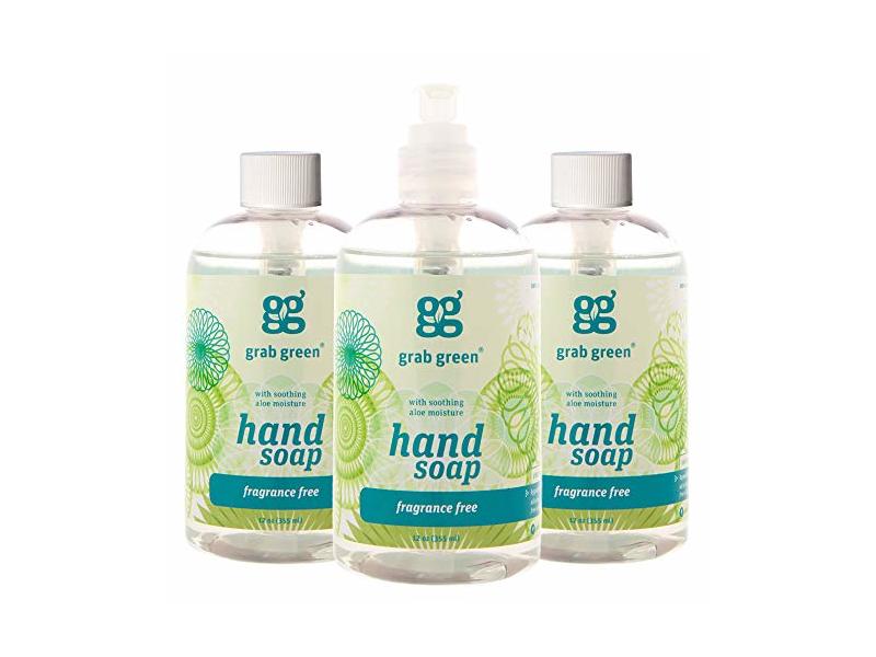 Grab Green Natural Hand Soap, Fragrance Free, 12 oz/355 mL