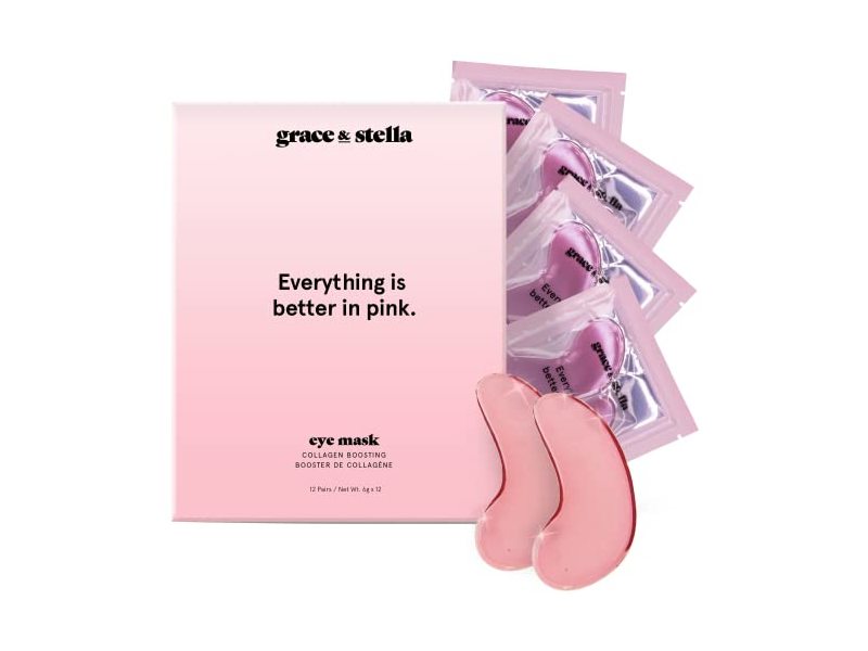 Grace & Stella Everything Is Better In Pink Eye mask, 12 Pairs