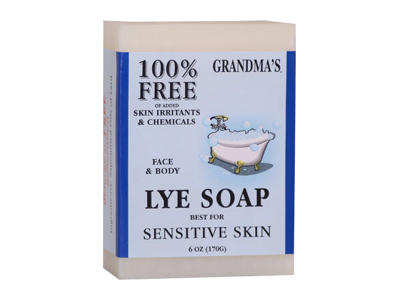 Grandma's Face & Body Lye Soap Best for Sensitive Skin, 6 oz/170 g