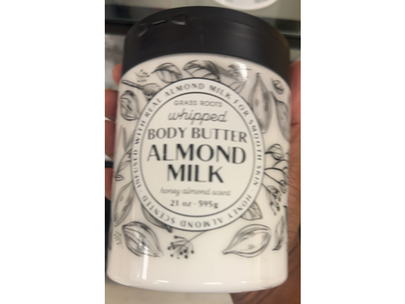 Grass Roots Whipped Body Butter, Almond Milk, 21 oz/595 g