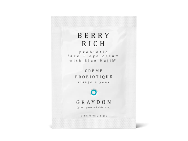 Graydon Skincare Berry Rich Probiotic Face + Eye Cream, Blue Majik, 0.17 fl oz/5 mL