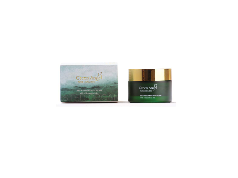 Green Angel Pure & Organic Night Cream, Seaweed, 1.69 fl oz/50 mL