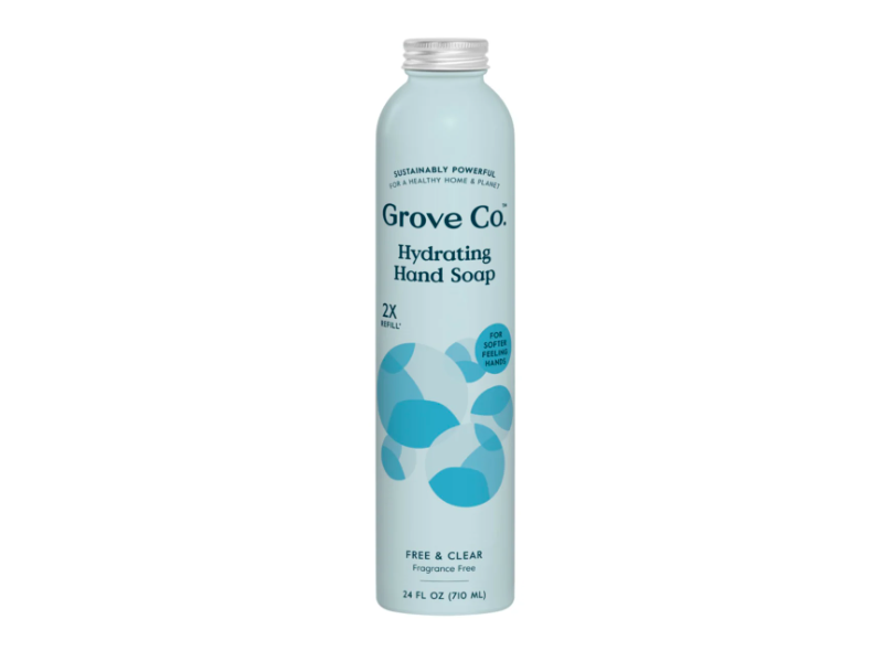 Grove Co. Hydrating Hand Soap, Free & Clear, 24 fl oz/710 mL