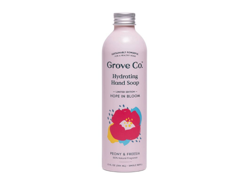Grove Co. Hydrating Hand Soap, Limited Edition Hope In Bloom, Peony & Freesia, 13 fl oz/364 mL