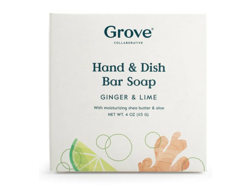 Grove Hand & Dish Bar Soap, Ginger & Lime, 4 oz/83 g