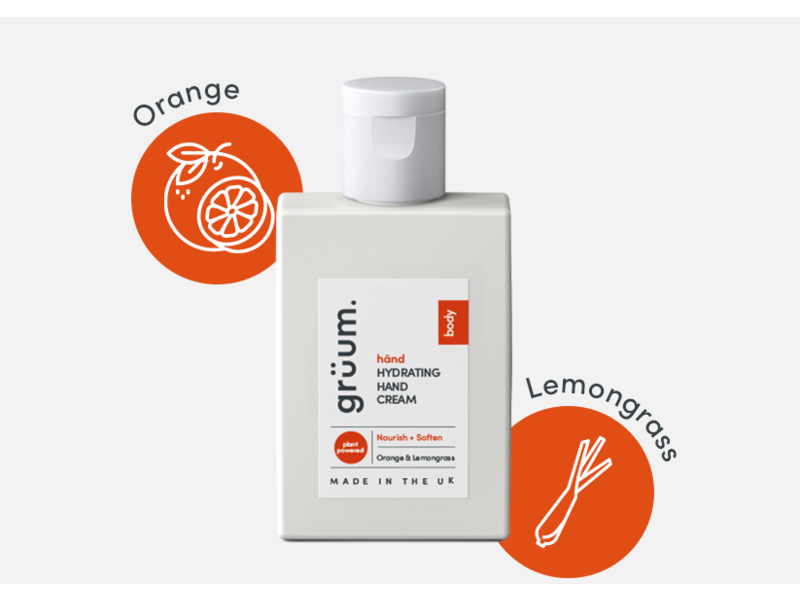 Gruum Hydrating Hand Cream, Orange & Lemongrass, 50 mL