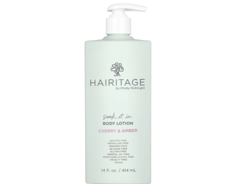 Hairitage By Mindy McKnight Soak It It Body Lotion, Cherry & Amber, 14 fl oz/414 mL