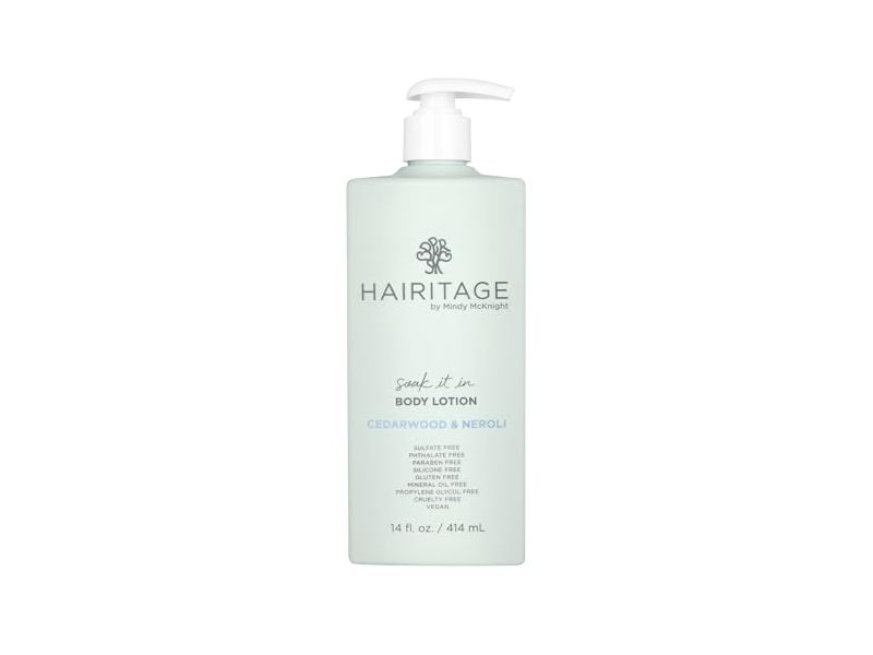 Hairitage Soak It In Body Lotion, Cedarwood & Neroli, 14 fl oz/414 mL