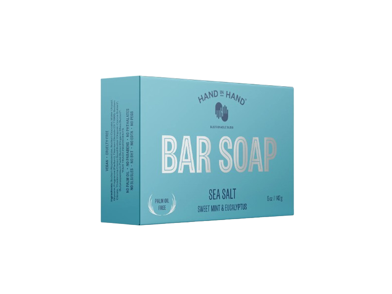 Hand in Hand Bar Soap, Sea Salt, Sweet Mint & Eucalyptus, 5 oz/142 g