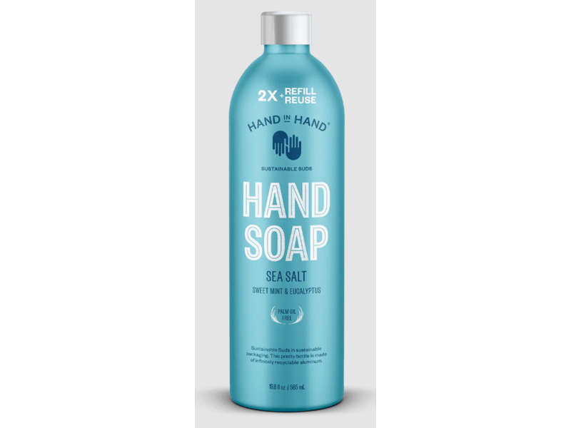 Hand In Hand Hand Soap, Sea Salt, Sweet Mint & Eucalyptus, 2X + Refill Reuse, 19.8 fl oz/585 mL