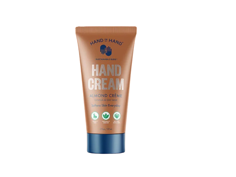 Hand In Hand Sugar Scrub Almond Creme, Vanilla & Oat Milk, 2 oz/59 mL