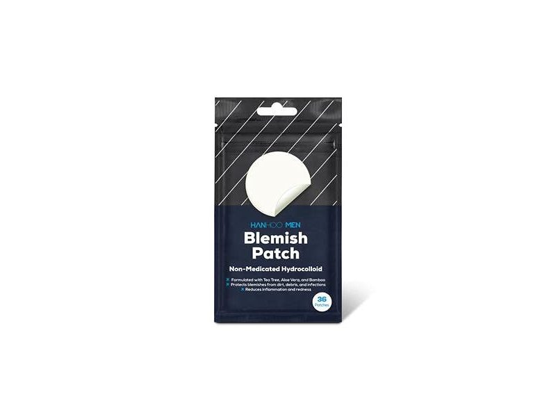 Hanhoo Men's Blemish Patch, Tea Tree, Aloe Vera & Bamboo, 36 Counts