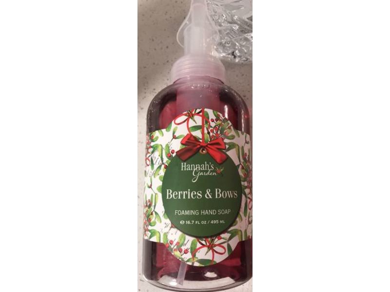 Hannah's Garden Foaming Hand Soap, Berries & Bows, 16.7 fl oz/495 mL
