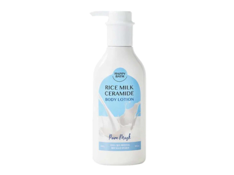 Happy Bath Rice Milk Ceramide Body Lotion, Pure Musk, 14.1 oz/400 g