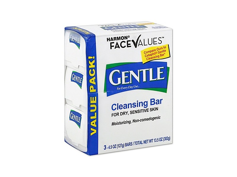 Harmon Face Values Gentle Clearnsing Bar for Dry, Sensitive Skin, 3 pack, 13.5 oz