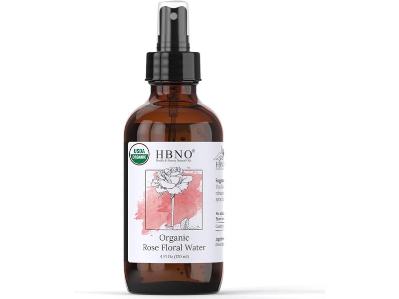 HBNO Organic Rose Floral Water, 4 fl oz/120 mL