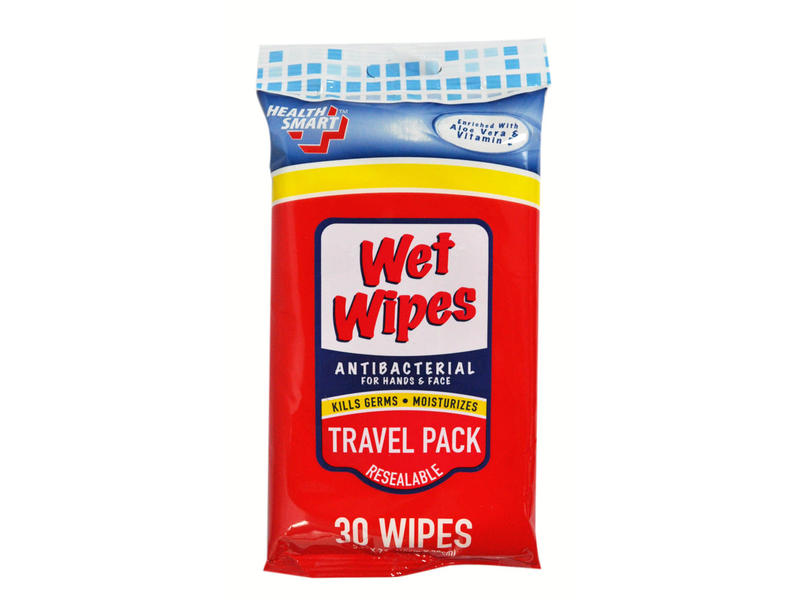 Health Smark Wet Wipes Antibacterial for Hand & Face, Travel Pack
