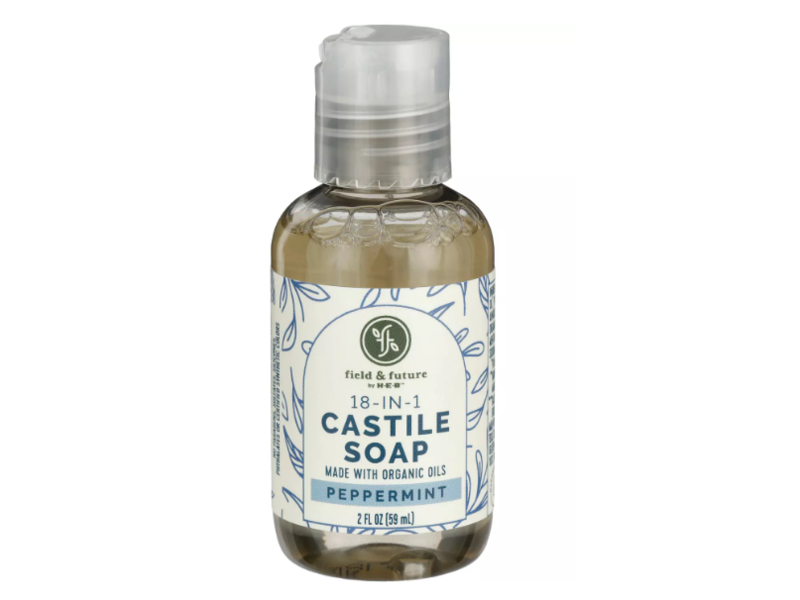 HEB Field & Future Castile Soap, Peppermint, 2 fl oz/59 mL