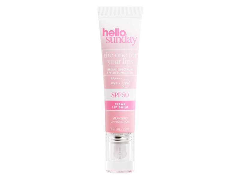 Hello Sunday Clear Lip Balm, SPF 50, Strawberry, 0.5 fl oz/15 mL
