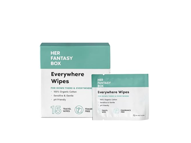 Her Fantasy Box Everywhere Wipes, Fragrance Free, 15 Wipes