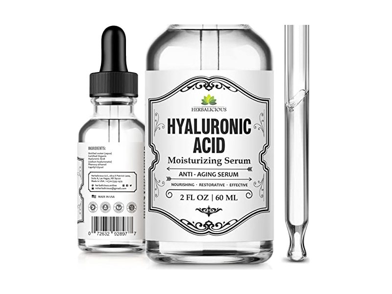 Herbalicious Moisturizing Anti-Aging Serum, Hyaluronic Acid, 2 fl oz/60 mL