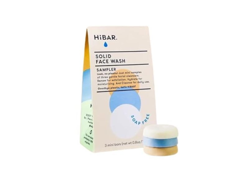 Hibar Solid Face Wash Soap, 0.8 oz/24 g, 3 Count