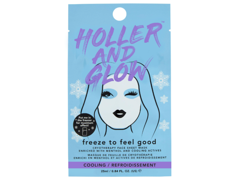 Holler And Glow Cryotherapy Face Sheet Mask, Freeze To Feel Good, 0.84 fl oz/25 mL, 5 Count
