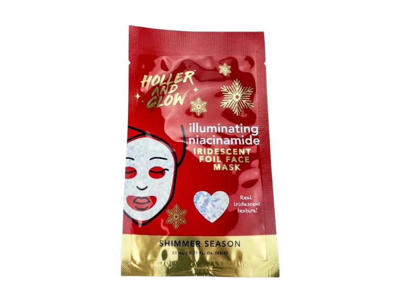 Holler And Glow Illuminating Iridescent Foil Face Mask, Niacinamide, 0.77 fl oz/23 mL