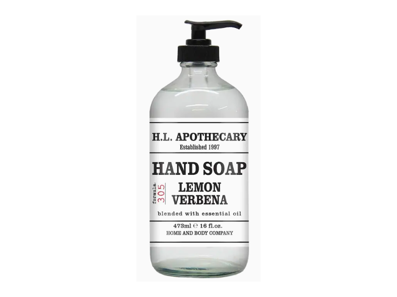 Home & Body Co H.L. Apothecary Hand Soap, Lemon Verbena, 16 fl oz, Pack Of 4
