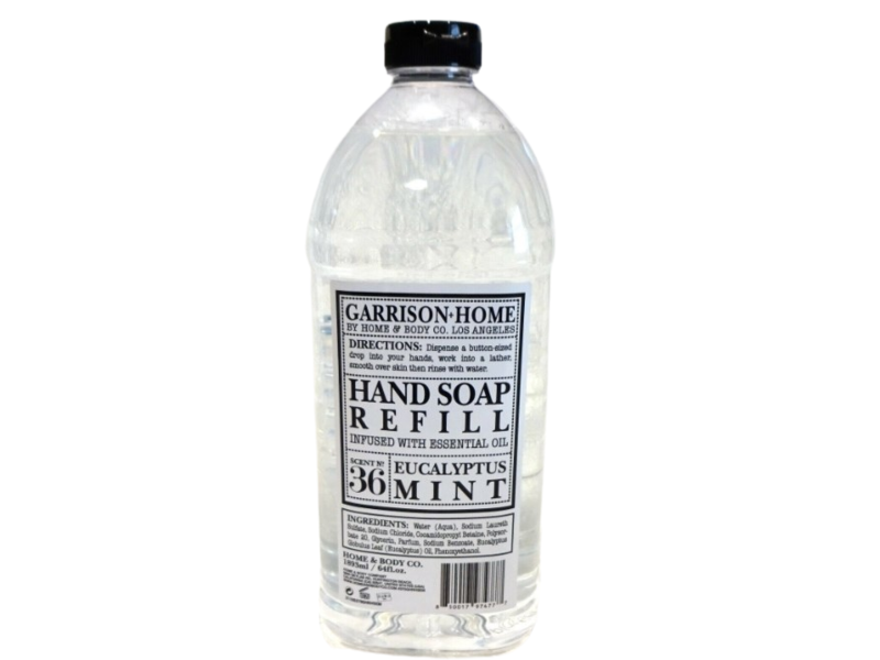Home & Body Company Garrison + Home Hand Soap, Essential Oil, Eucalyptus Mint, 64 fl oz/1893 mL