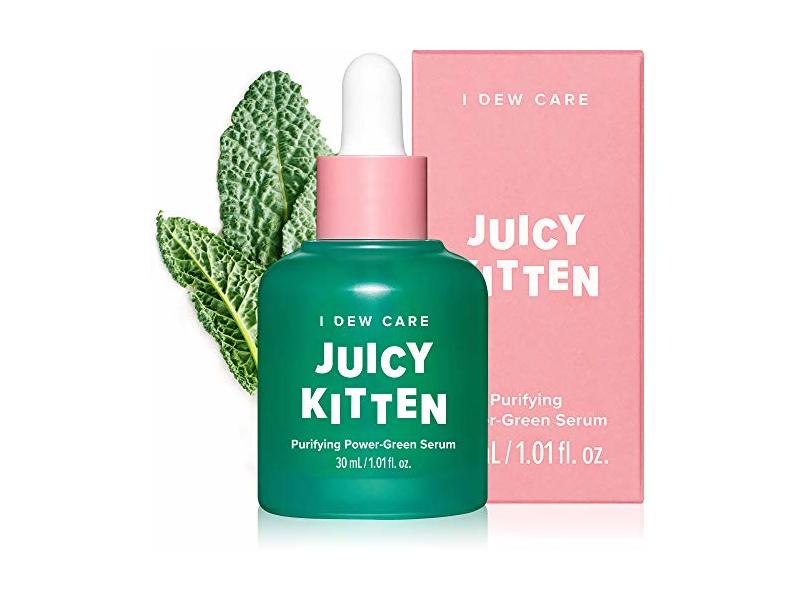 I DEW CARE Juicy Kitten Purifying Power-Green Face Serum, 1.01 fl oz