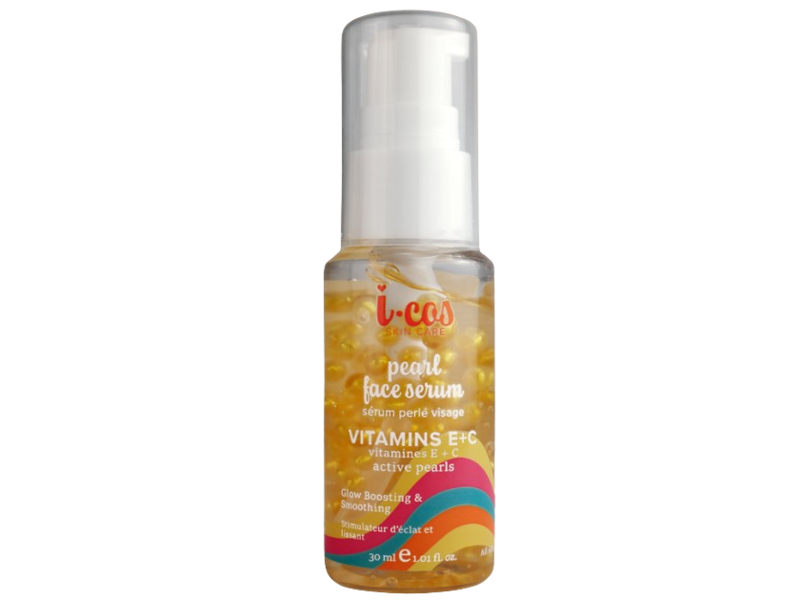 Icas Pearl Face Serum, Vitamin E + C, 1fl oz/30 mL