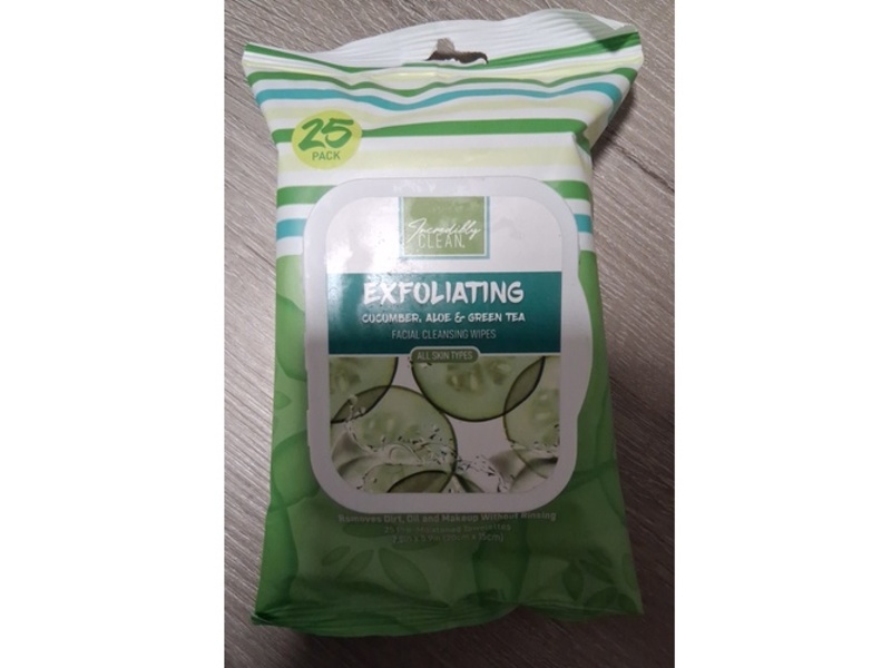 Incredibly Clean Exfoliating Facial Cleansing Wipes, Cucumber + Aloe + Green Tea, 25 Count