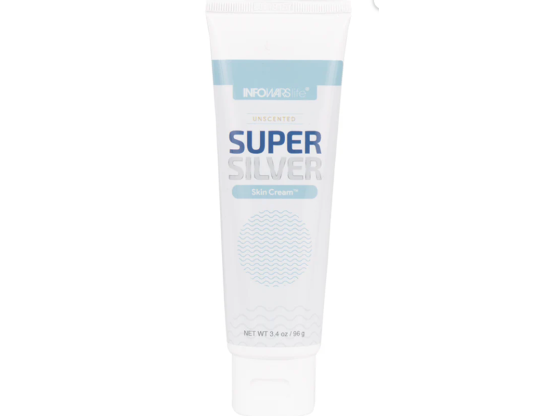 Infowars Life Super Silver Skin Cream, Unscented, 3.4 oz/96 g