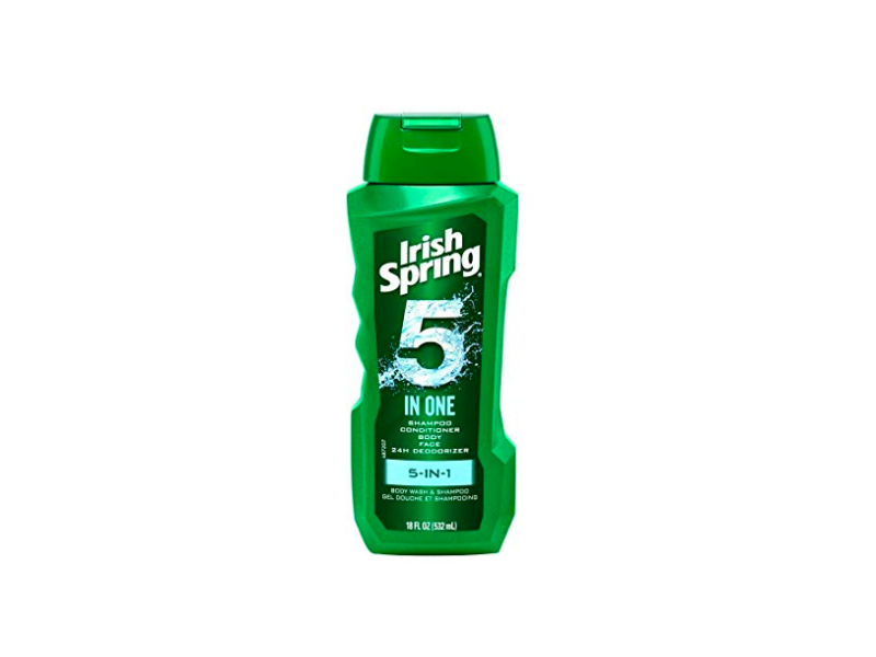 Irish Spring 5-in-1 Shampoo, Conditioner, Body Wash, Face Wash, & Deodorizer, 18 oz