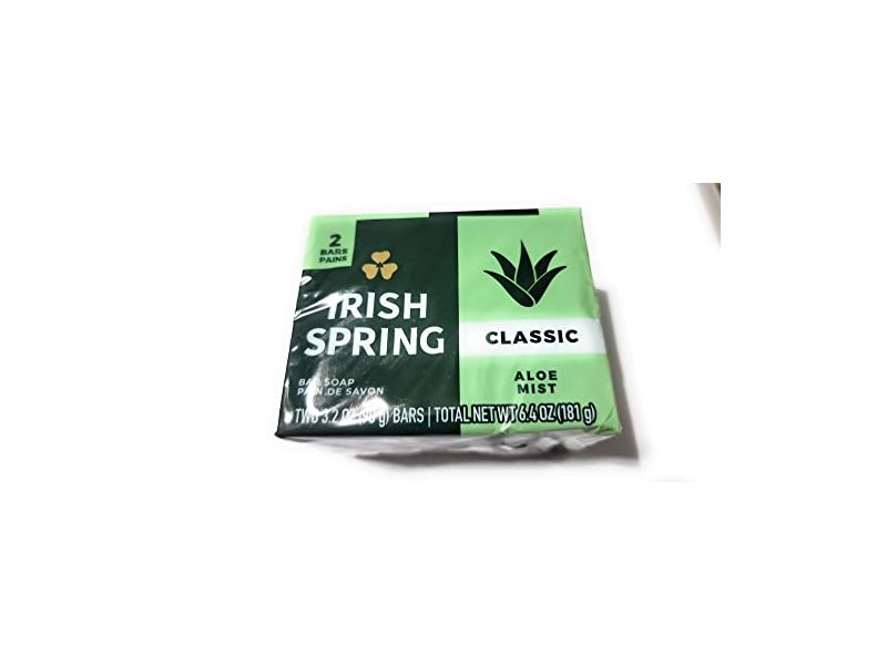 Irish Spring Bar Soap, Aloe Mist, 3,2 oz/90 g, 2 Count