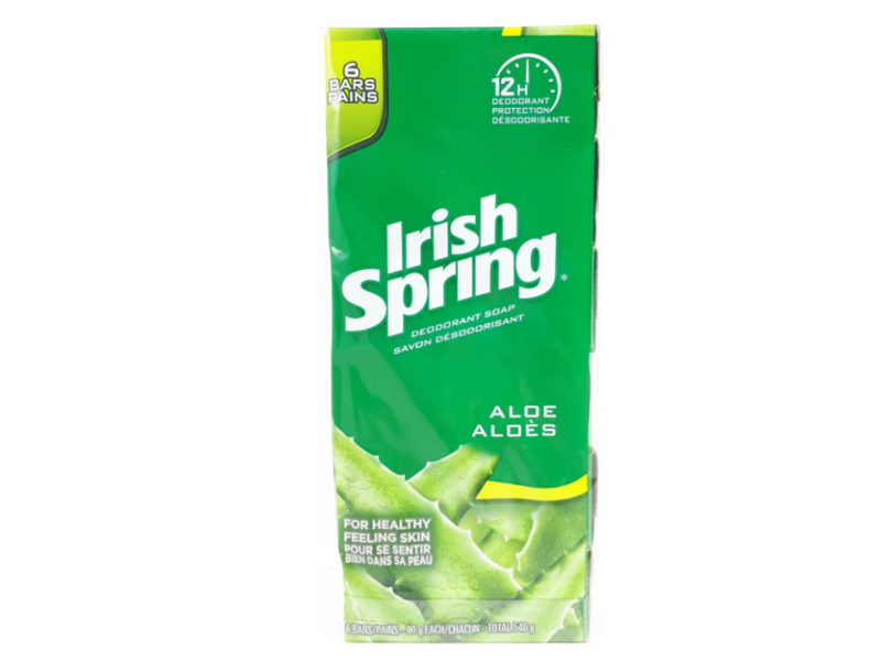 Irish Spring Deodorant Soap, Aloe, 90 g, 6 Count