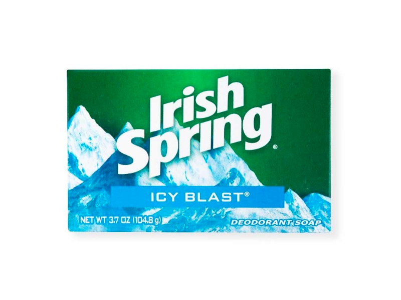 Irish Spring Deodorant Soap, Icy Blast, 3.7 oz/104.8 g, Pack Of 24