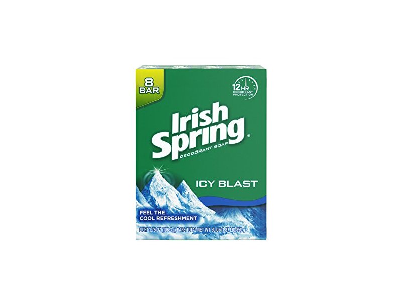 Irish Spring Icyblast Cool Refreshment Deodorant Soap Unisex Soap, 8 Count