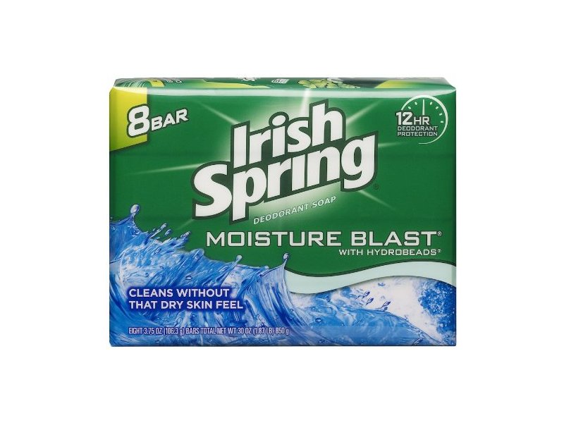Irish Spring Moisture Blast Bar Soap, 8 Count