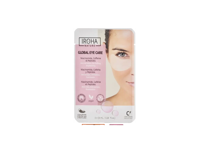 Iroha Nature Global Eye Care Patches, Niacinamide, caffeine & peptides, 0.28 fl oz/8 mL