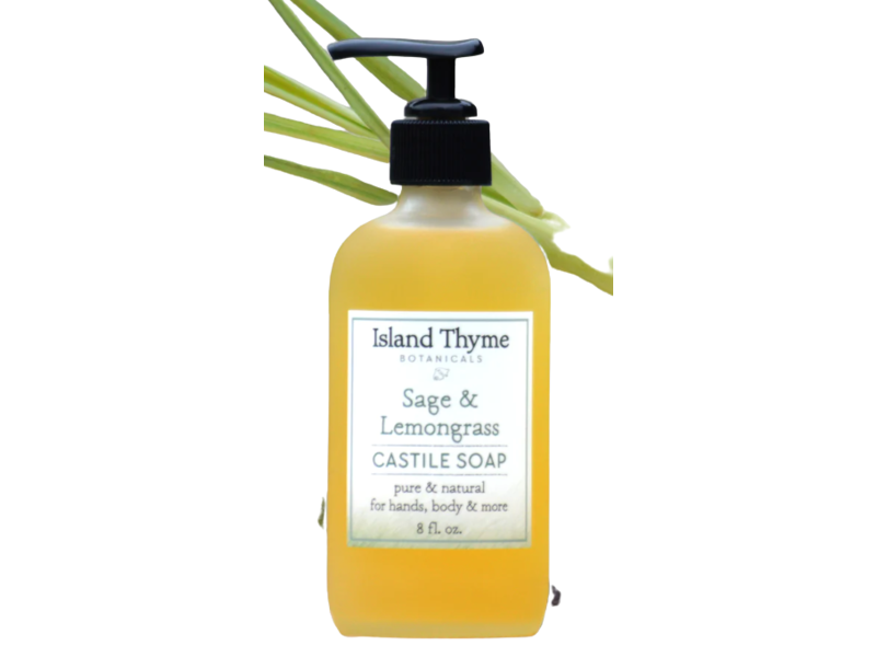 Island Thyme Hands & Body Castile Soap, Sage & Lemongrass, 8 fl oz