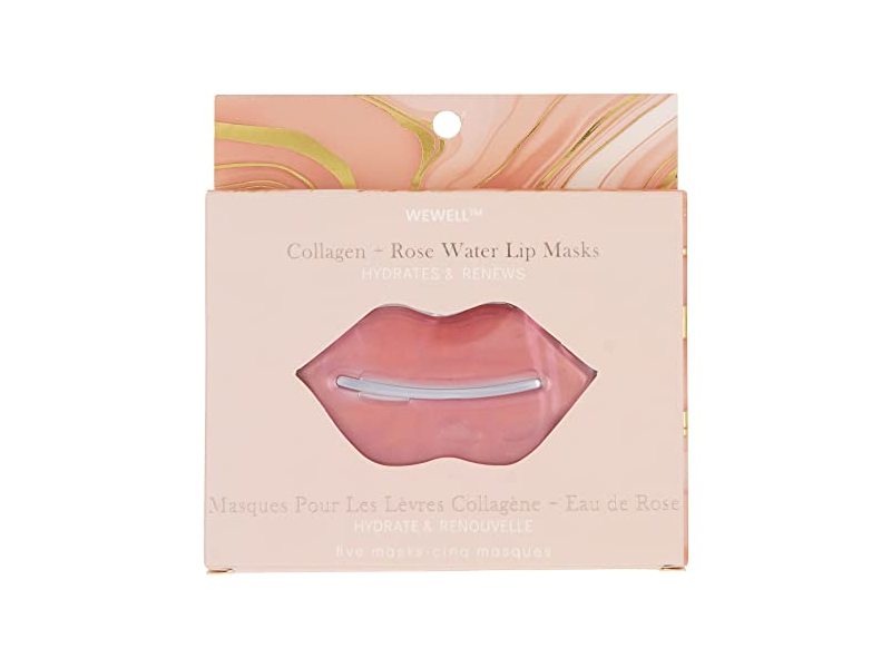 Jean Pierre WeWell Hydrating & Renewing Lip Mask, Collagen + Rose Water, 5 Count