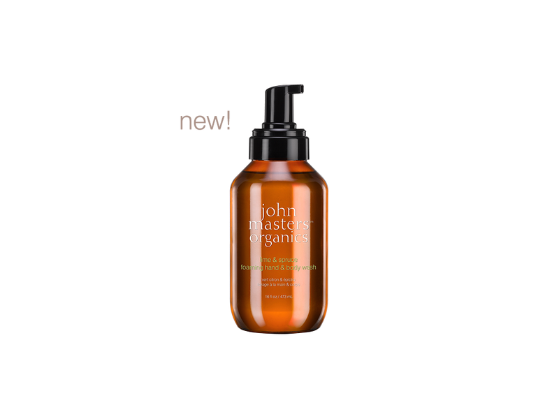 John Masters Organics Foaming Hand & Body Wash, Lime & Spruce, 16 fl oz