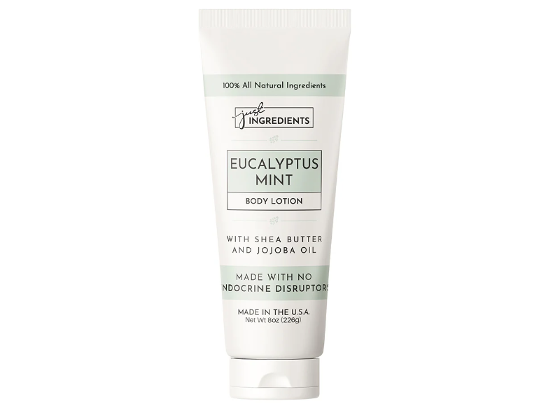 Just Ingredients Eucalyptus Mint Body Lotion, Shea Butter & Jojoba Oil, 8 oz/226 g