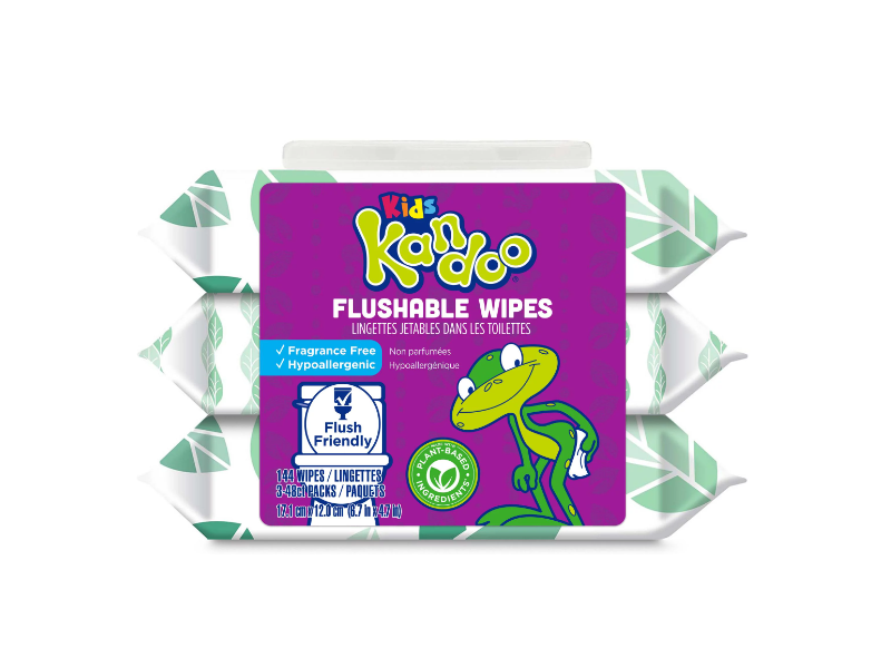 Kandoo Kids Flushable Wipes, 144 Count