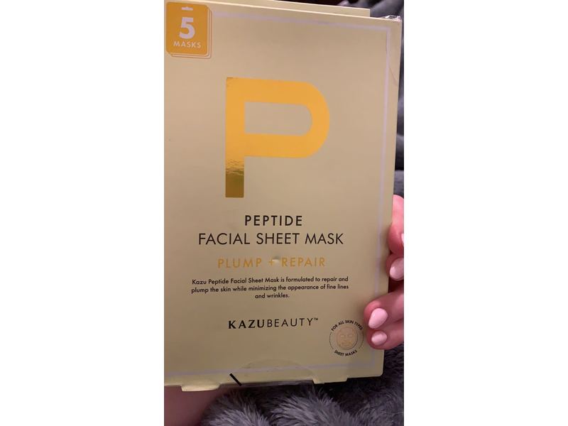 Kazu Beauty Peptide Facial Sheet Mask, 5 Masks